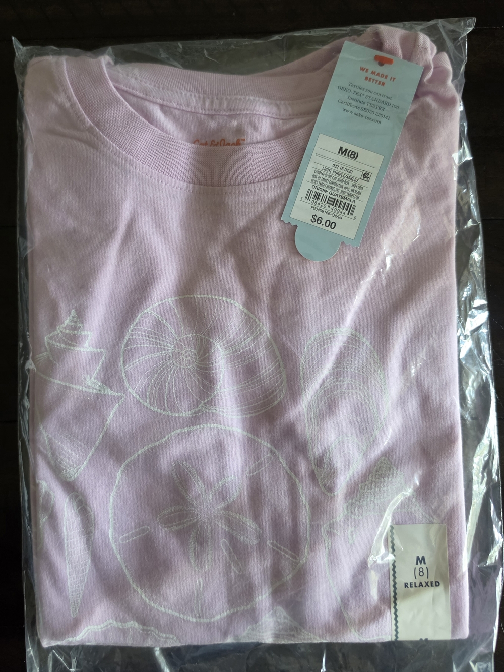 Cat & Jack Light Pink Shell & Sand Dollar Graphic Tee